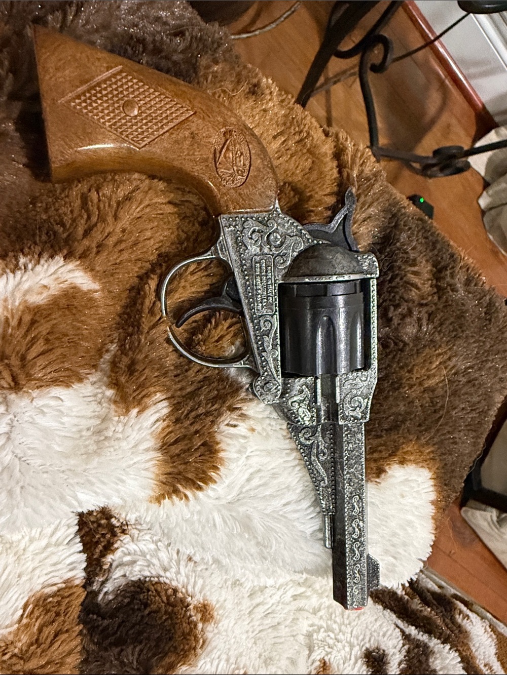 Decorative Engraved Toy Revolver (cap gun) not a fire arm, just a kids toy
